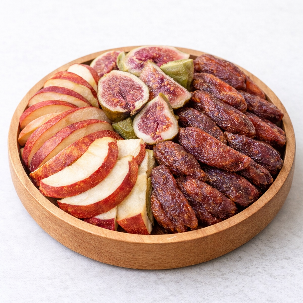 میوه خشک پفکی مخلوط سیب انجیر آلو جیلی میکس